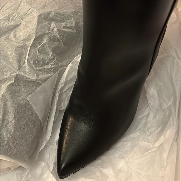Shoedazzle Spice Up Your Life Black Stiletto Lug Sole Heeled Booties size 8 - Picture 5 of 8